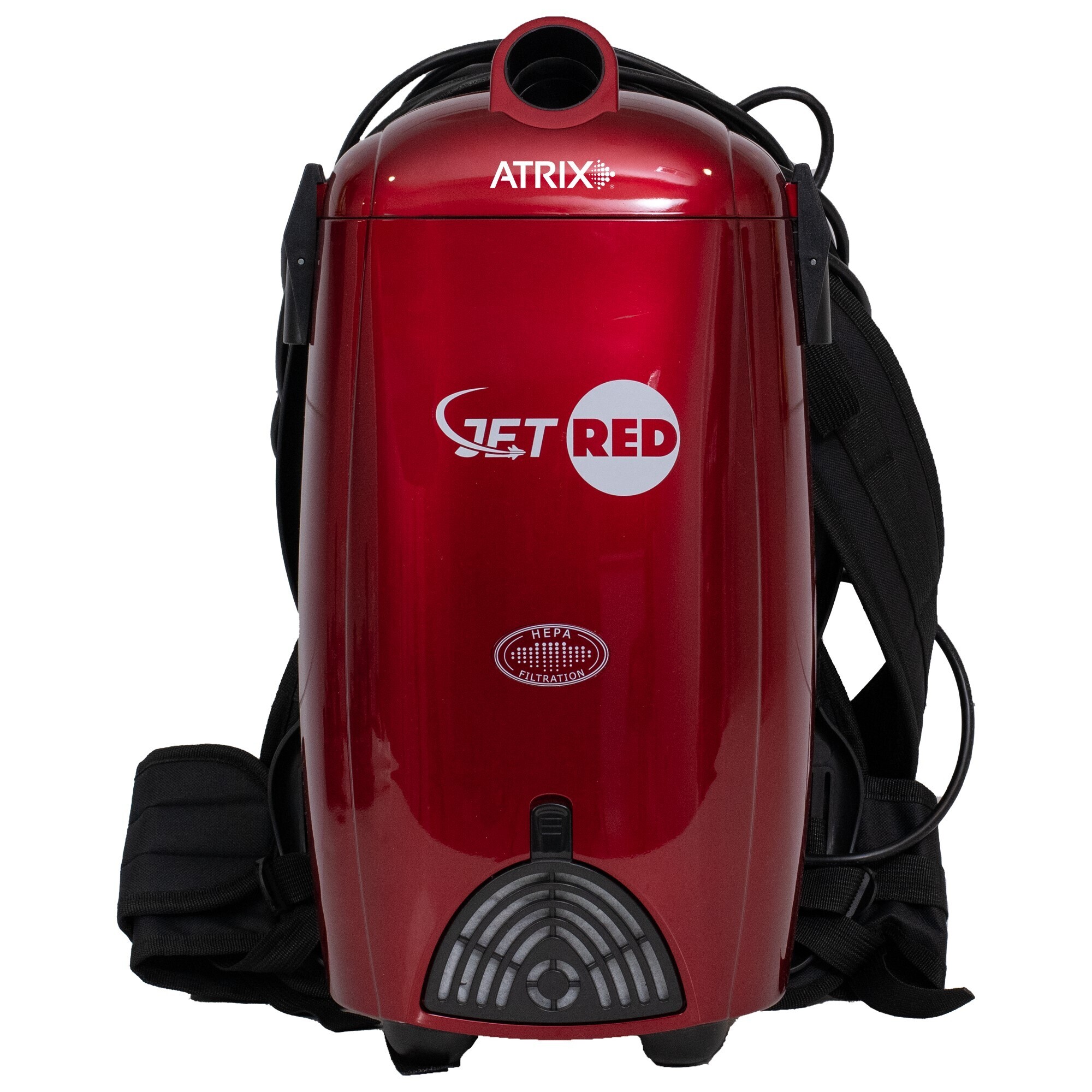 Atrix, Jet Red HEPA Backpack Vacuum, Vacuum Style Dry, Capacity 2 Gal, Model# JR8BPV